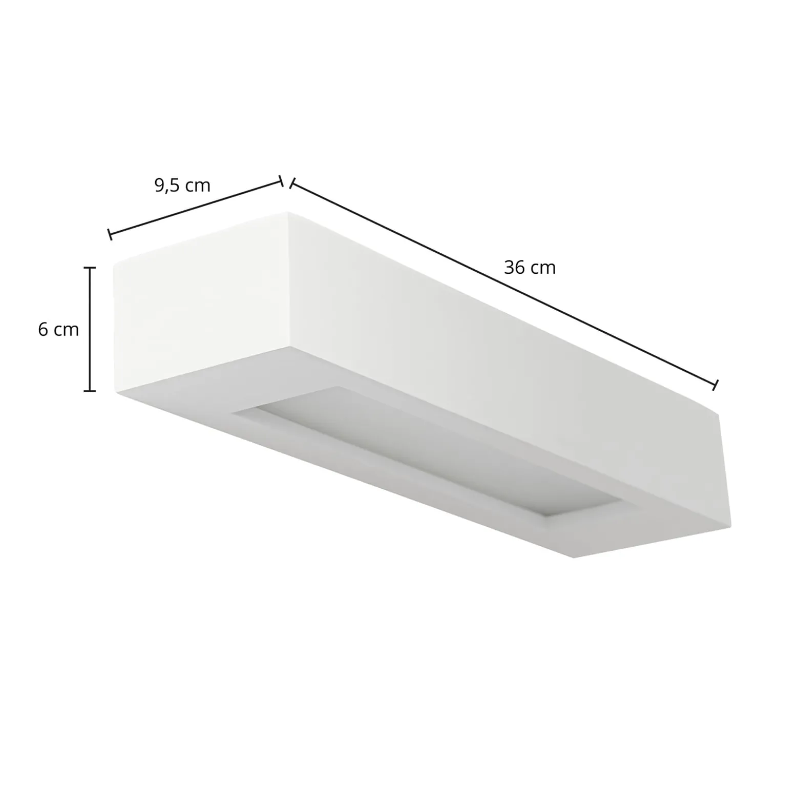 Lindby seinävalaisin Matteo, valkoinen, kipsi, 36 cm, E14, maalattava