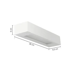 Lindby seinävalaisin Matteo, valkoinen, kipsi, 36 cm, E14, maalattava