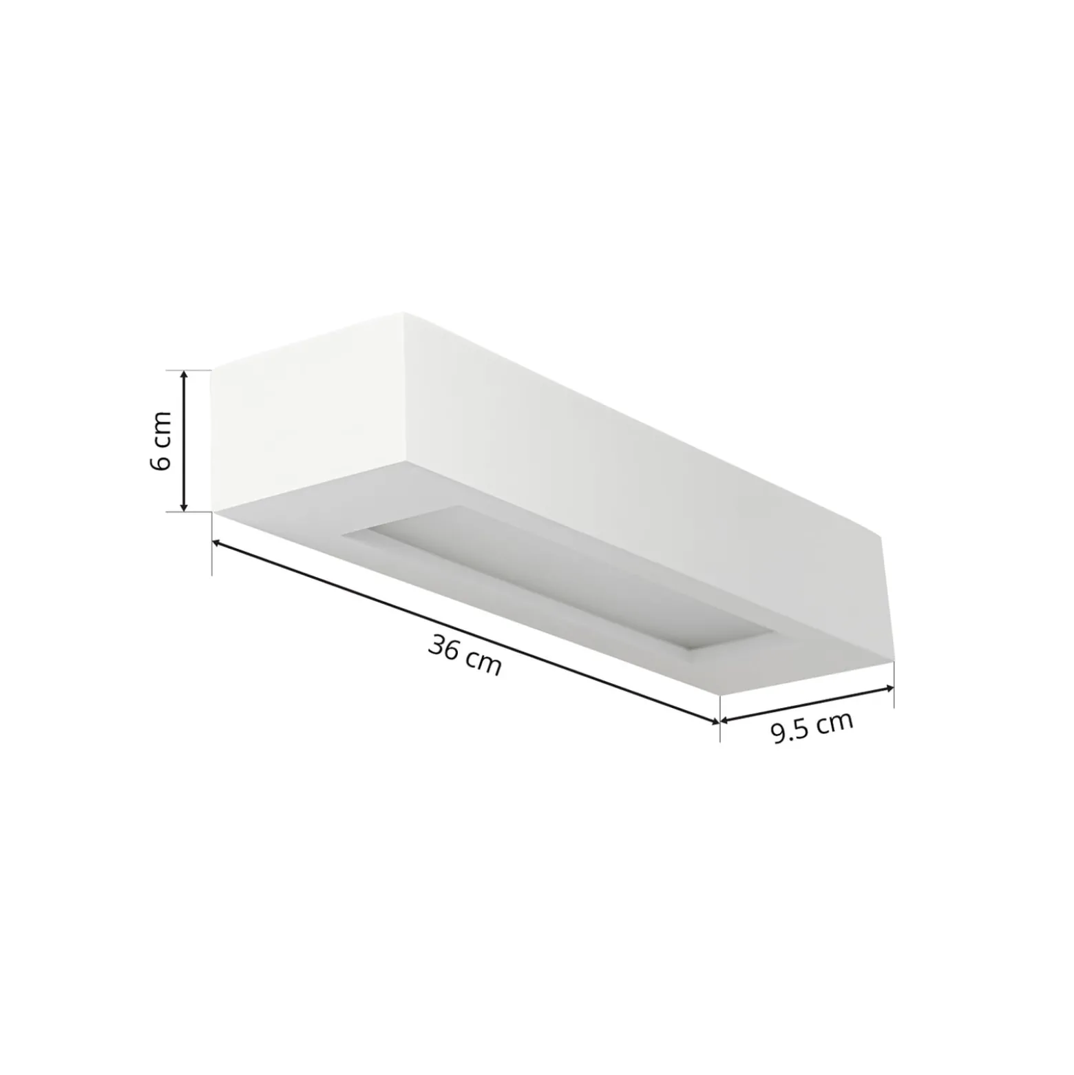 Lindby seinävalaisin Matteo, valkoinen, kipsi, 36 cm, E14, maalattava