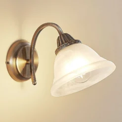 Lindby seinävalaisin Mialina, 20 cm, antiikkimessinkiä, metallia, lasia