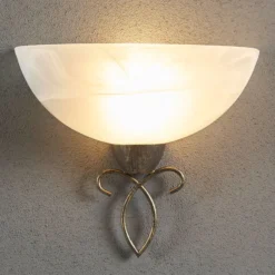 Lindby seinävalaisin Mohija, 25 cm, musta/kulta, lasi, E27