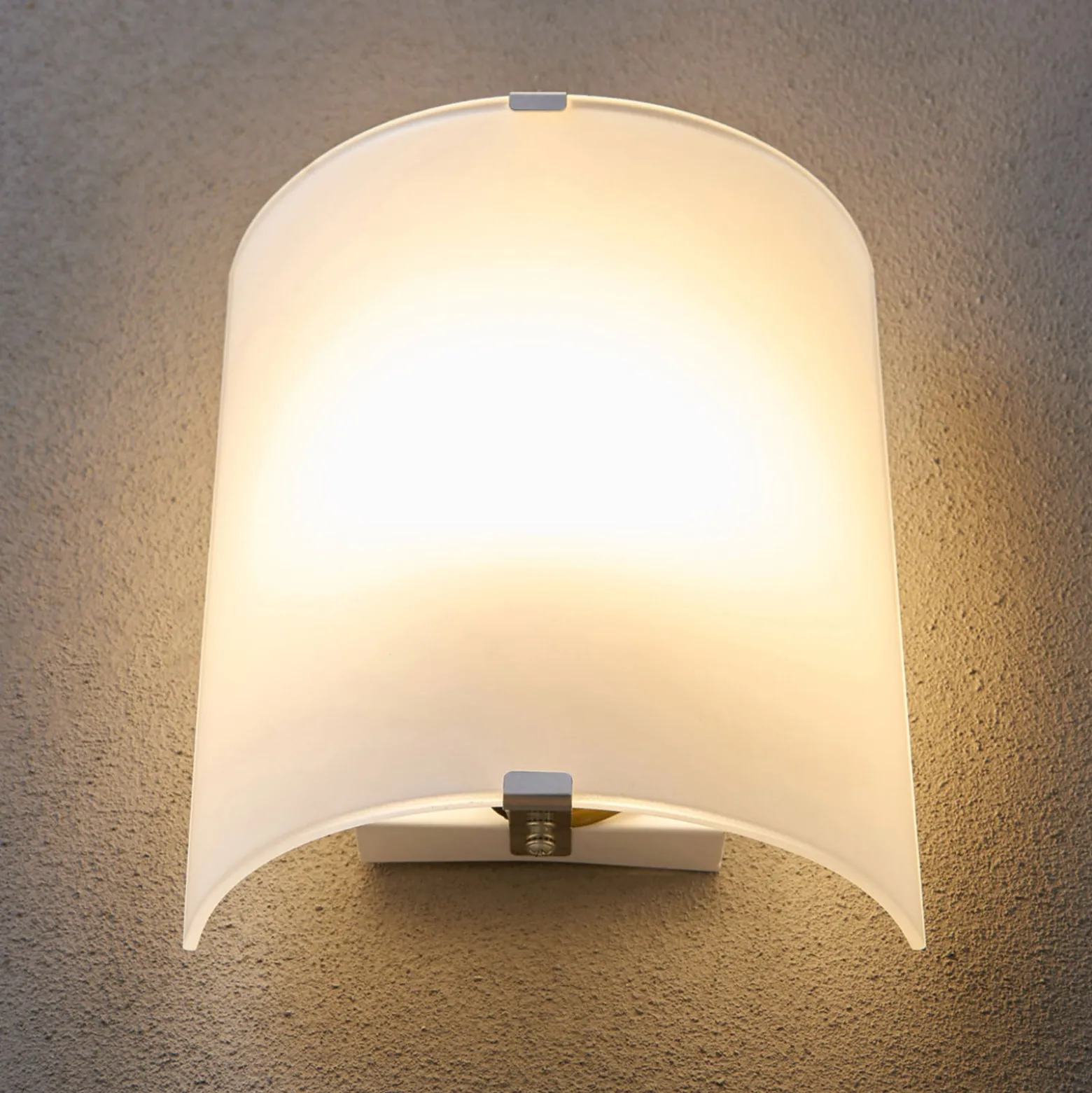 Lindby seinävalaisin Phil, valkoinen, lasi, korkeus 21cm, 3 kpl, sarja