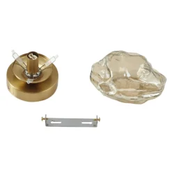 Lindby seinävalaisin Piatra, meripihka/messinki, lasi, Ø 16 cm, G9