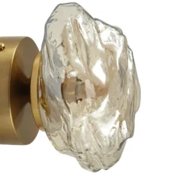 Lindby seinävalaisin Piatra, meripihka/messinki, lasi, Ø 16 cm, G9