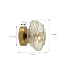Lindby seinävalaisin Piatra, meripihka/messinki, lasi, Ø 16 cm, G9