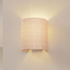 Lindby seinävalaisin Soula, 20 cm, beige, muovi, E27