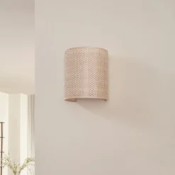 Lindby seinävalaisin Soula, 20 cm, beige, muovi, E27