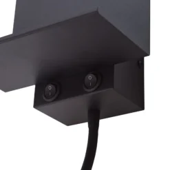 Lindby seinävalaisin Thorid, musta, USB, LED-lukulamppu, G9