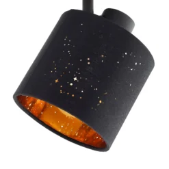 Lindby seinävalaisin Vasilia, Ø 12 cm, musta/kulta, kangasta