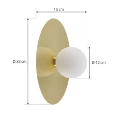 Lindby seinävalaisin Zain, kulta/valkoinen, lasi, Ø 33 cm, G9