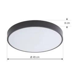 Lindby Smart LED kattovalaisin Innes musta 48cm RGB CCT Tuya RGB CCT Tuya