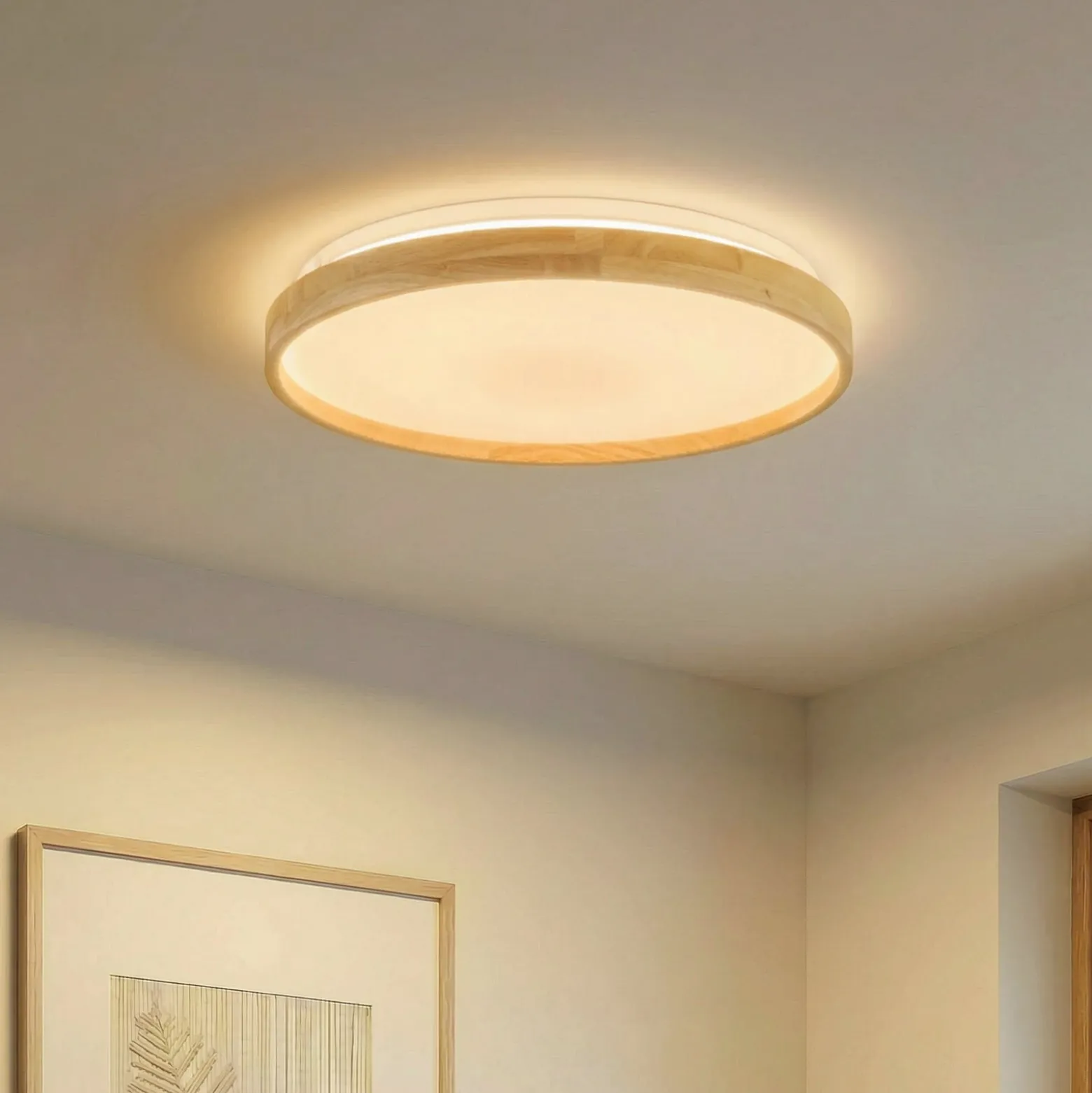 Lindby Smart LED kattovalaisin Mirren puu Ø49.5cm CCT Tuya CCT Tuya