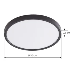 Lindby Smart LED kattovalaisin Pravin, Ø 30 cm, CCT, musta