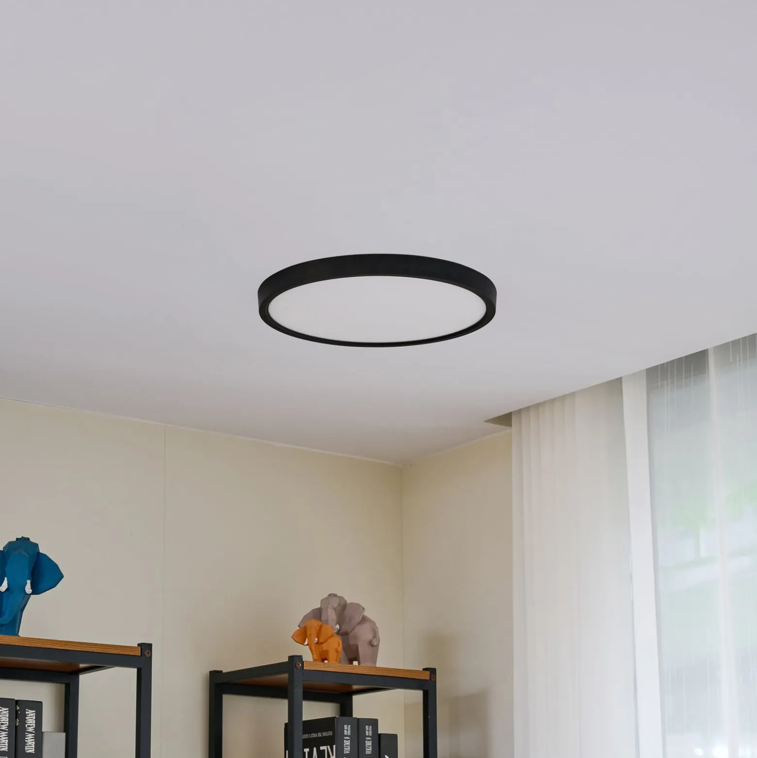 Lindby Smart LED kattovalaisin Pravin, Ø 40 cm, CCT, musta