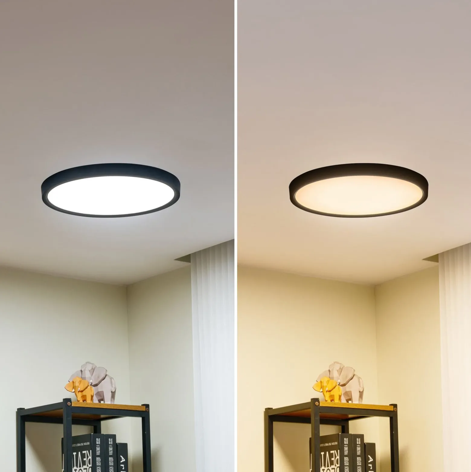 Lindby Smart LED kattovalaisin Pravin, Ø 40 cm, CCT, musta
