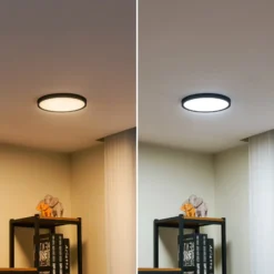 Lindby Smart LED kattovalaisin Pravin, Ø 23 cm, CCT, musta