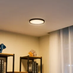 Lindby Smart LED kattovalaisin Pravin, Ø 23 cm, CCT, musta