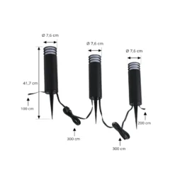 Lindby Smart LED-sokkeli valaisin Kaelo, CCT, RGB, Tuya, 3 kpl