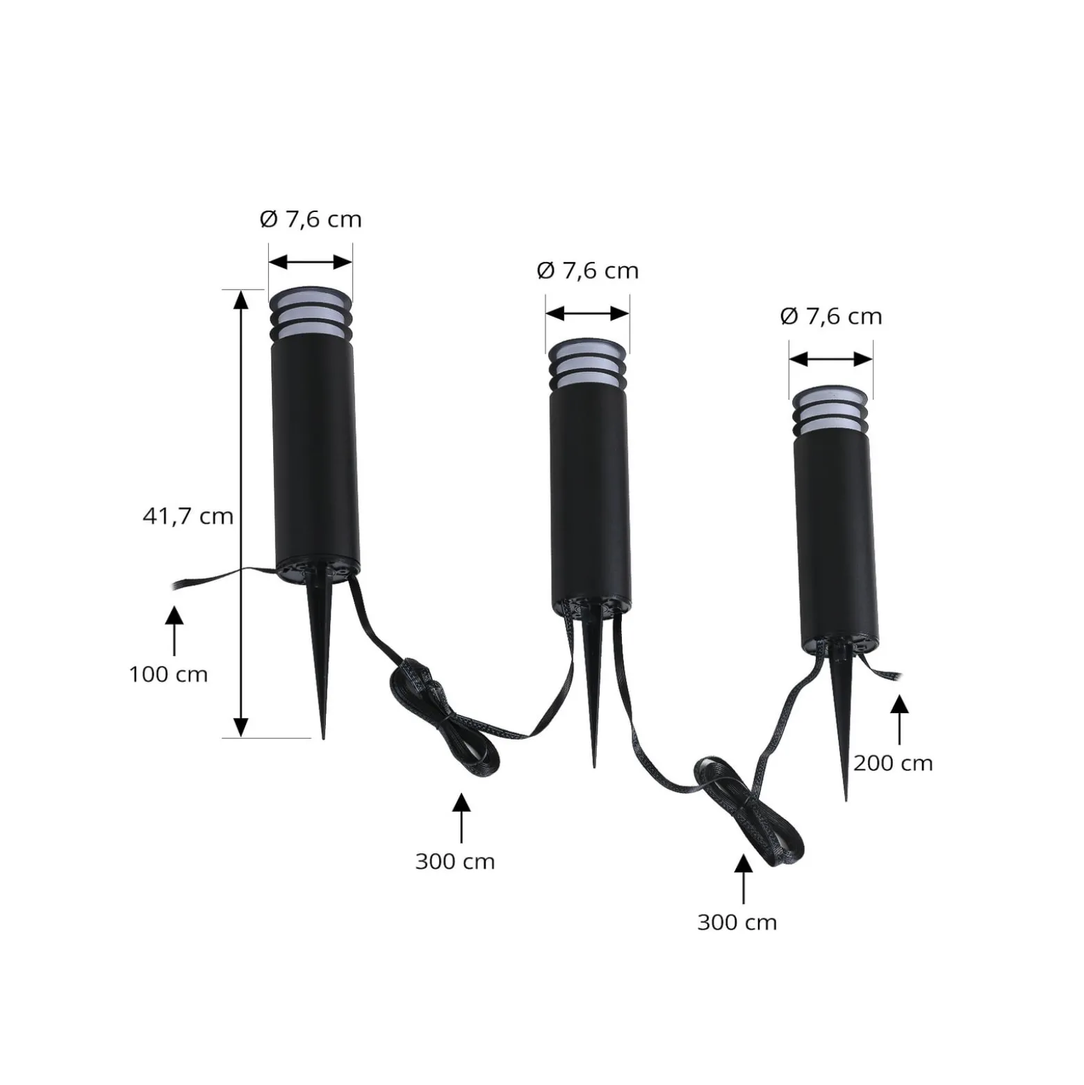 Lindby Smart LED-sokkeli valaisin Kaelo, CCT, RGB, Tuya, 3 kpl