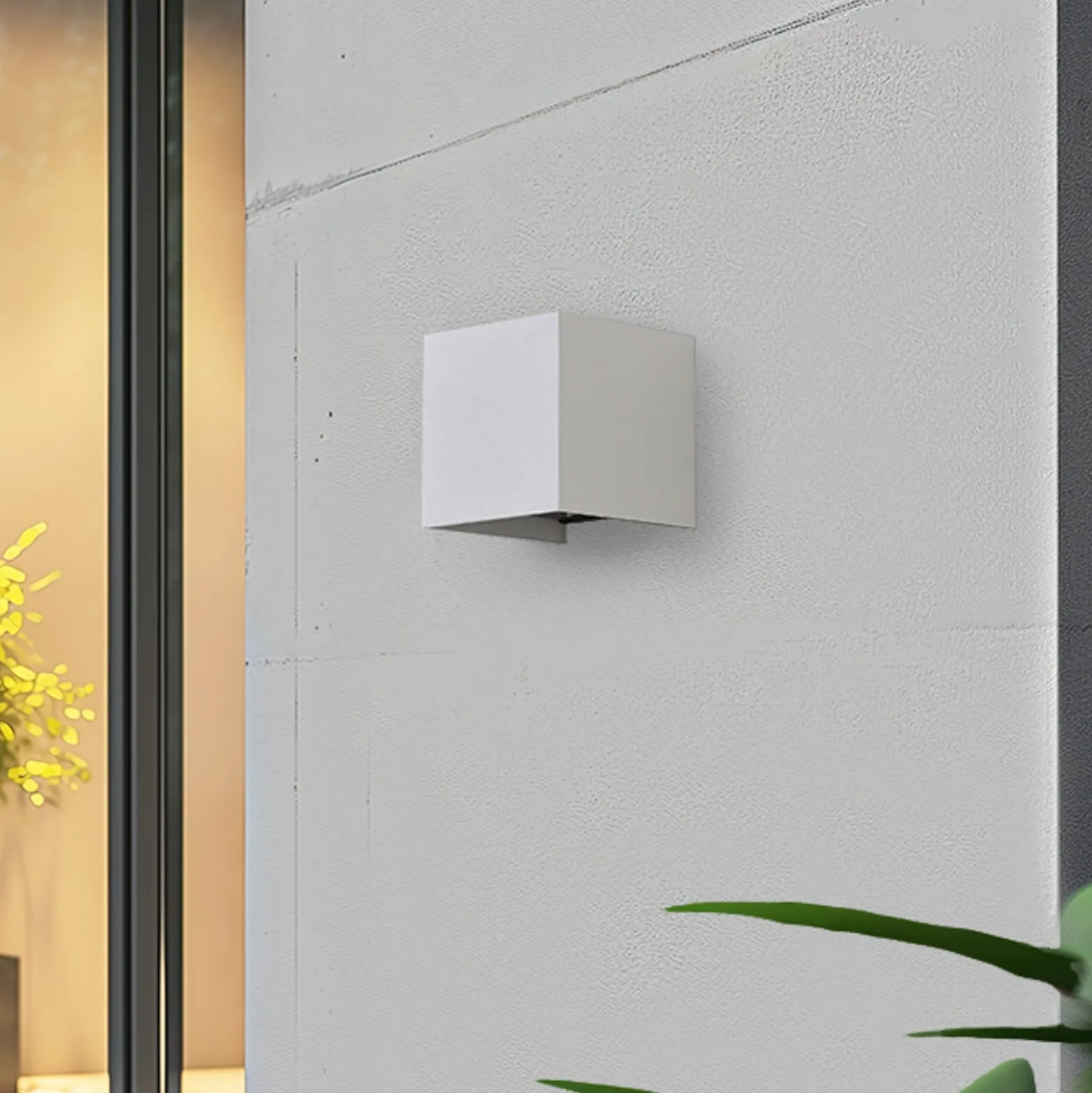 Lindby Smart LED-ulkoseinälamppu Dara, 10 cm, valkoinen, CCT Tuya