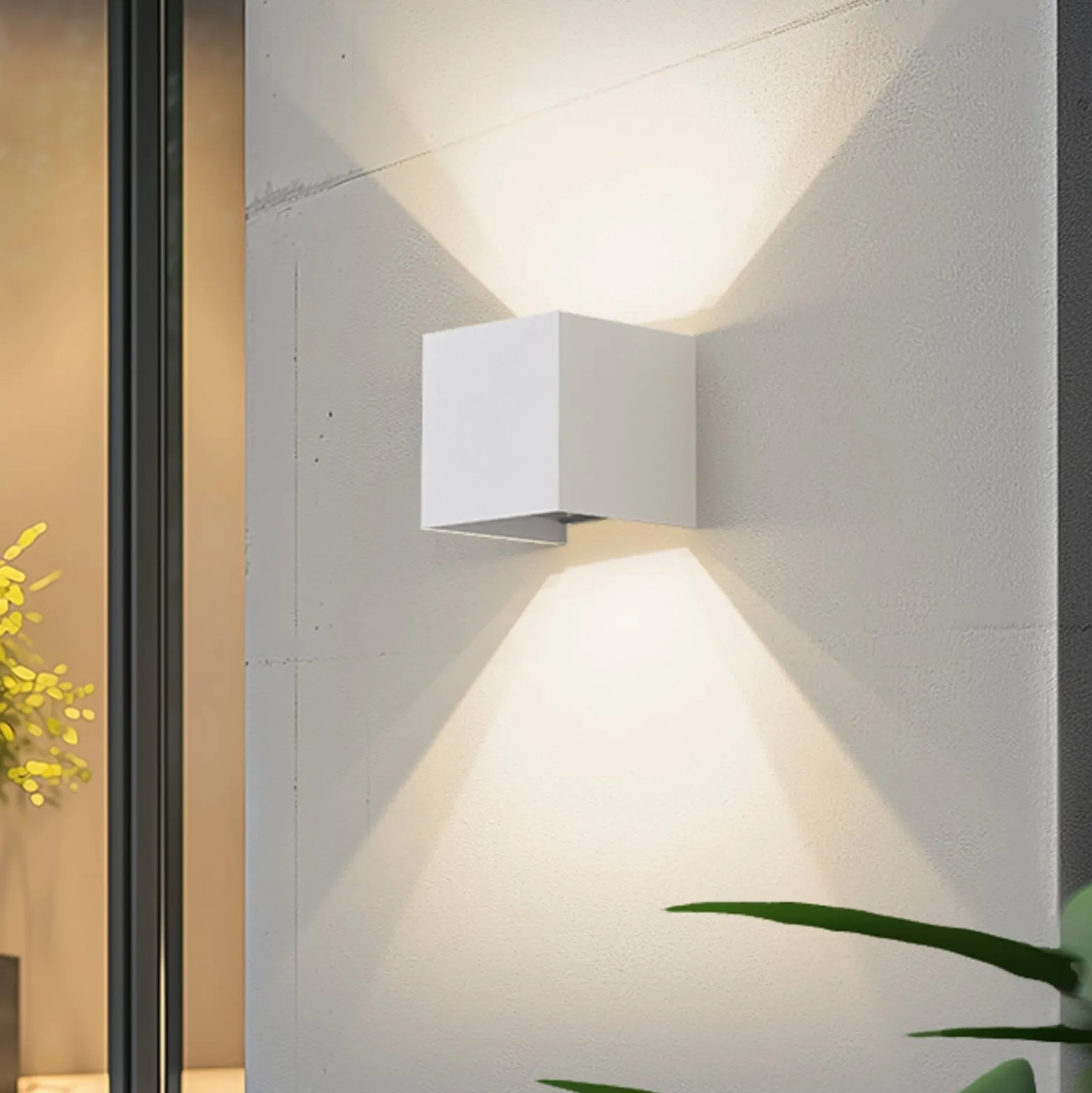 Lindby Smart LED-ulkoseinälamppu Dara, 10 cm, valkoinen, CCT Tuya