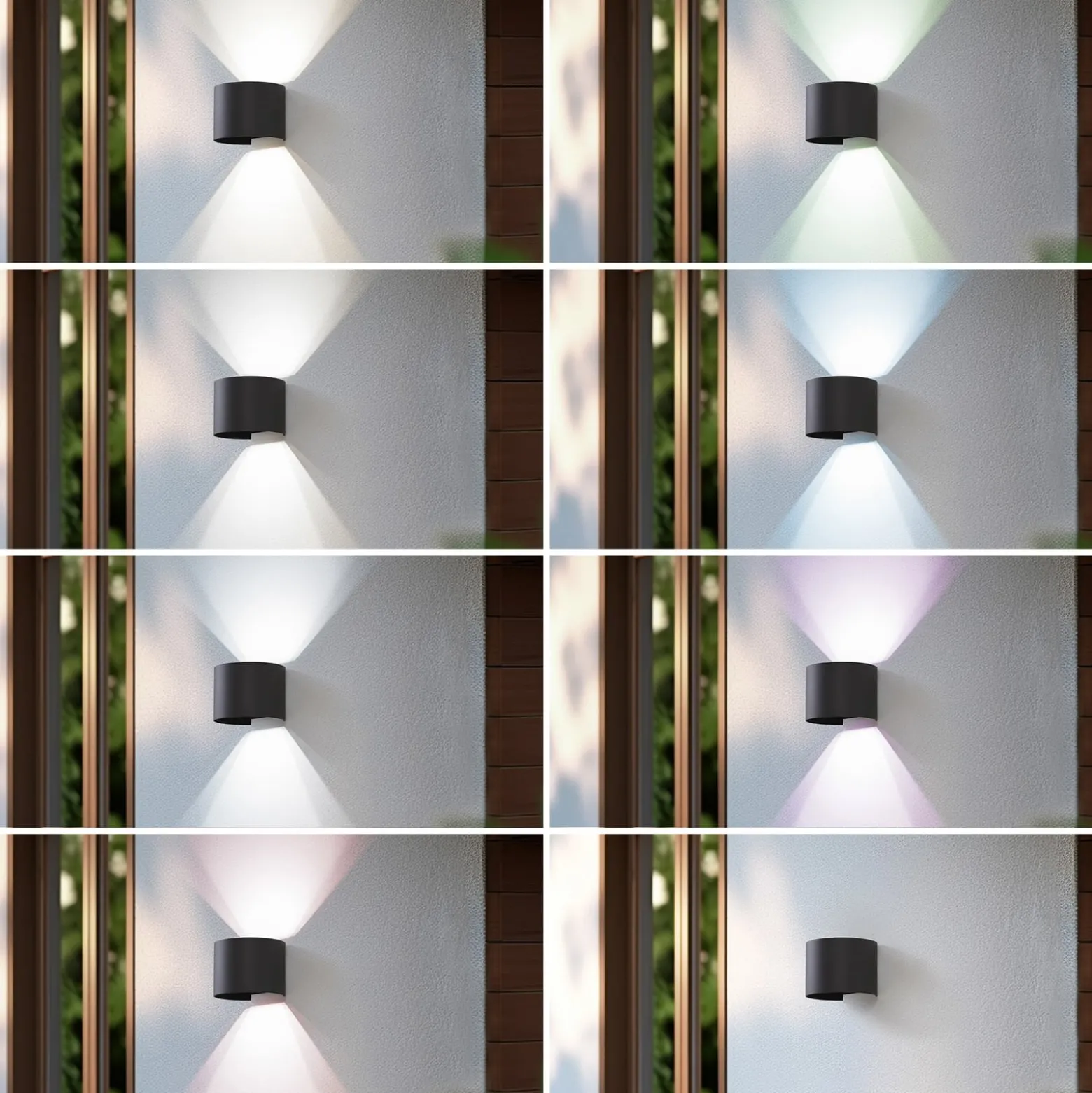Lindby Smart LED-ulkoseinälamppu Dara, harmaa, pyöreä, CCT RGB, Tuya
