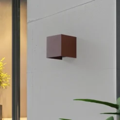 Lindby Smart LED-ulkoseinälamppu Dara, ruostumaton teräs, kulmikas, CCT RGB,