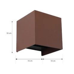 Lindby Smart LED-ulkoseinälamppu Dara, ruostumaton teräs, kulmikas, CCT RGB,
