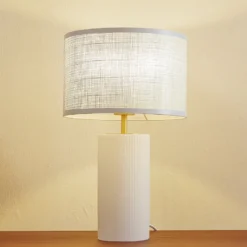 Lindby Sorscha pöytävalaisin, valkoinen, rautaa, Ø 26 cm