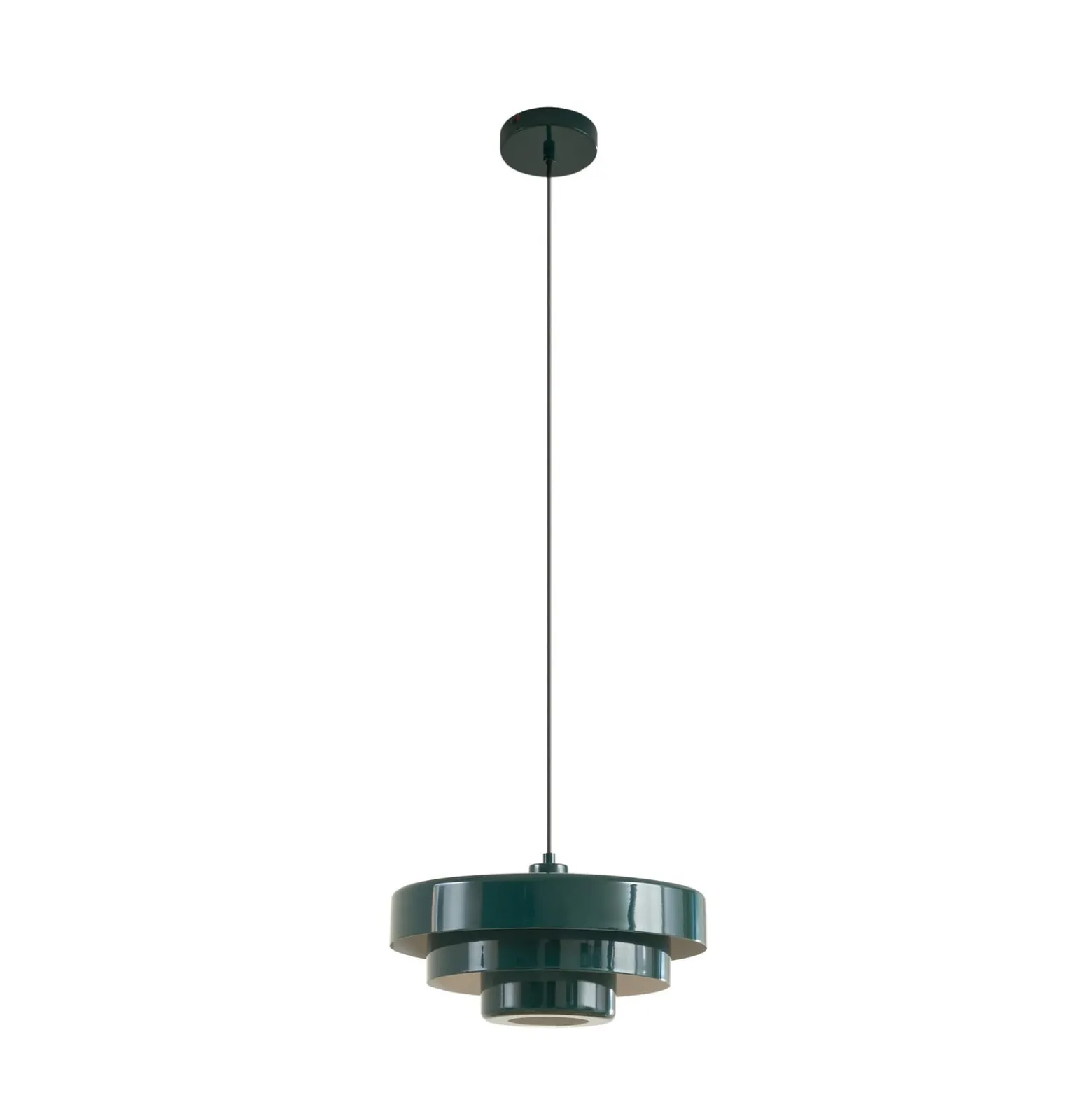 Lindby Tivra -riippuvalaisin, kiiltävä vihreä, Ø 35 cm, metalli