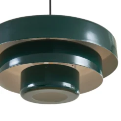 Lindby Tivra -riippuvalaisin, kiiltävä vihreä, Ø 35 cm, metalli