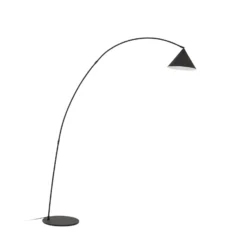 Lindby Triangolo -kaarilamppu, musta, korkeus 195 cm, metalli E27