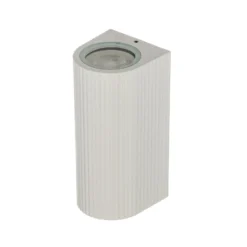 Lindby ulkoseinävalaisin Aluvo, valkoinen, 16 cm, IP65, aallotettu