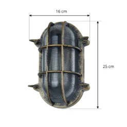 Lindby ulkoseinävalaisin Daaje, kullanvärinen, 16 cm, alumiinia