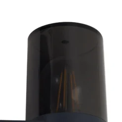 Lindby ulkoseinävalaisin Heulo, Ø 8 cm, savunharmaa, alumiini