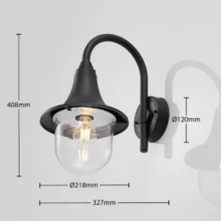 Lindby ulkoseinävalaisin Nalevi, 41cm, merivedenkestävä, E27, IP44
