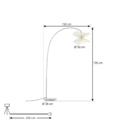 Lindby ulkotilojen lattiavalaisin Valdorin, beige, 199 cm, IP44