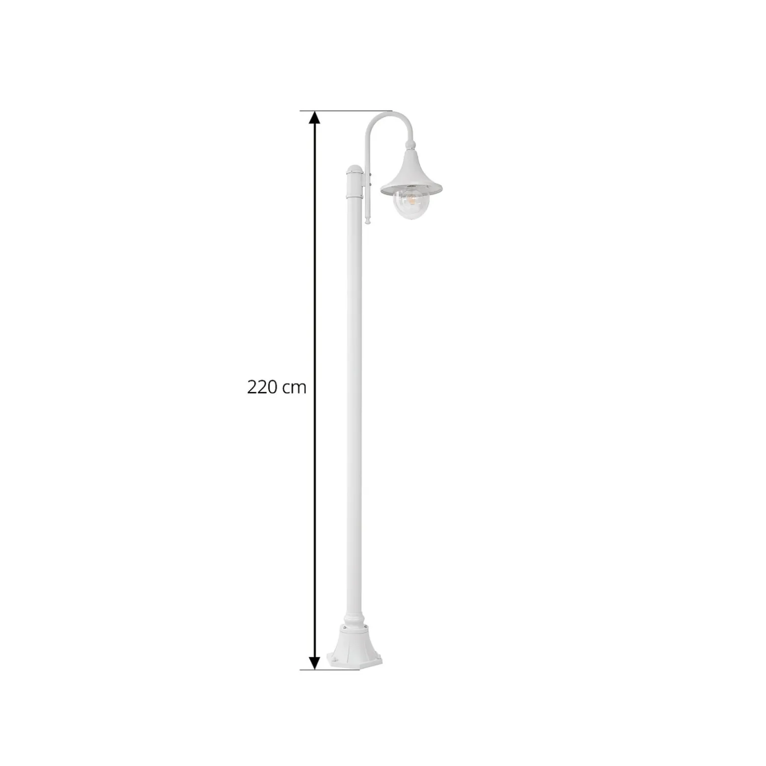 Lindby ulkovalaisin Daphne, 220 cm, valkoinen, metalli, E27