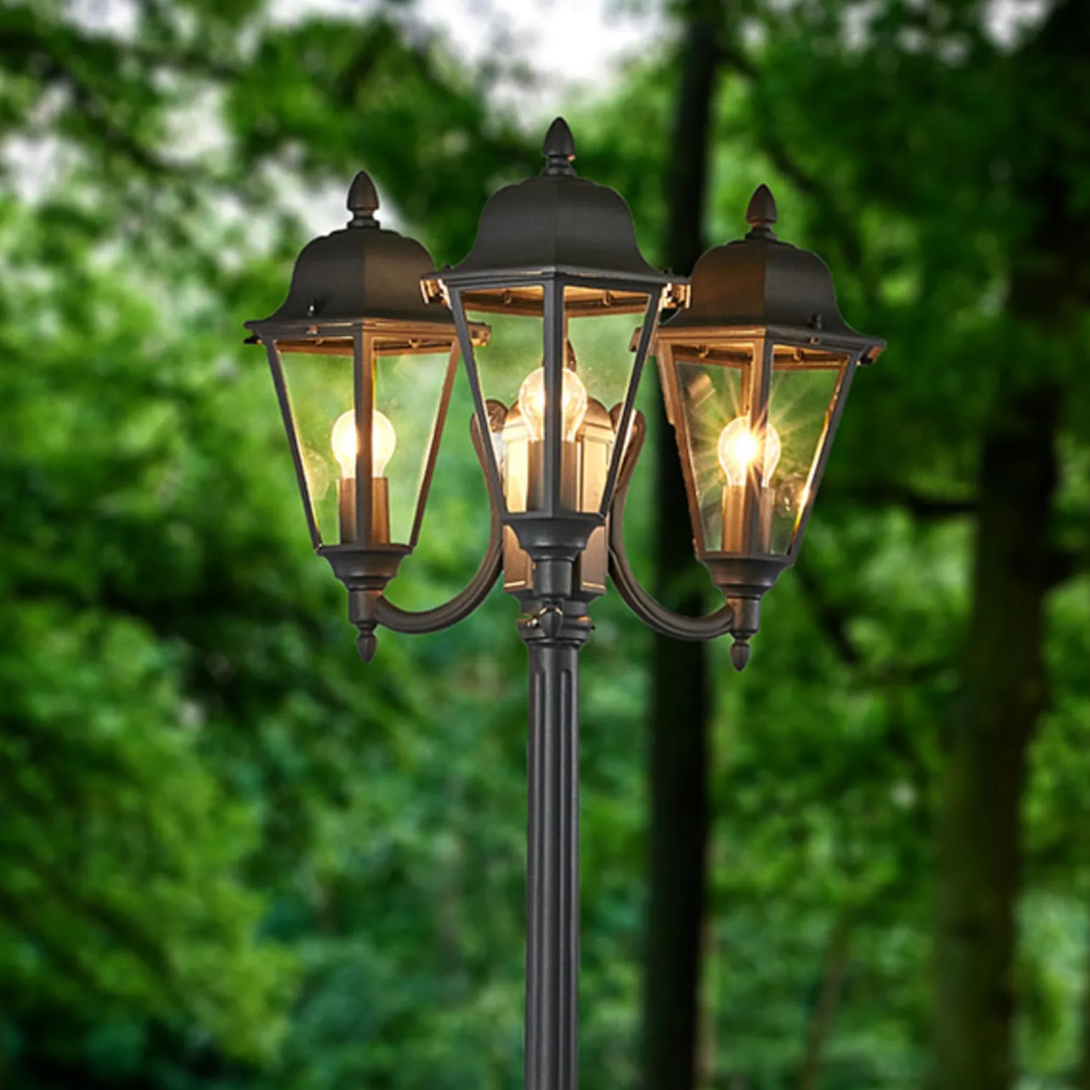 Lindby ulkovalaisin Edana, 212 cm, 3-lamppuinen, antrasiitti, E27, IP44