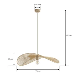 Lindby Valdorin riippuvalaisin, beige, paperi, pituus 75 cm