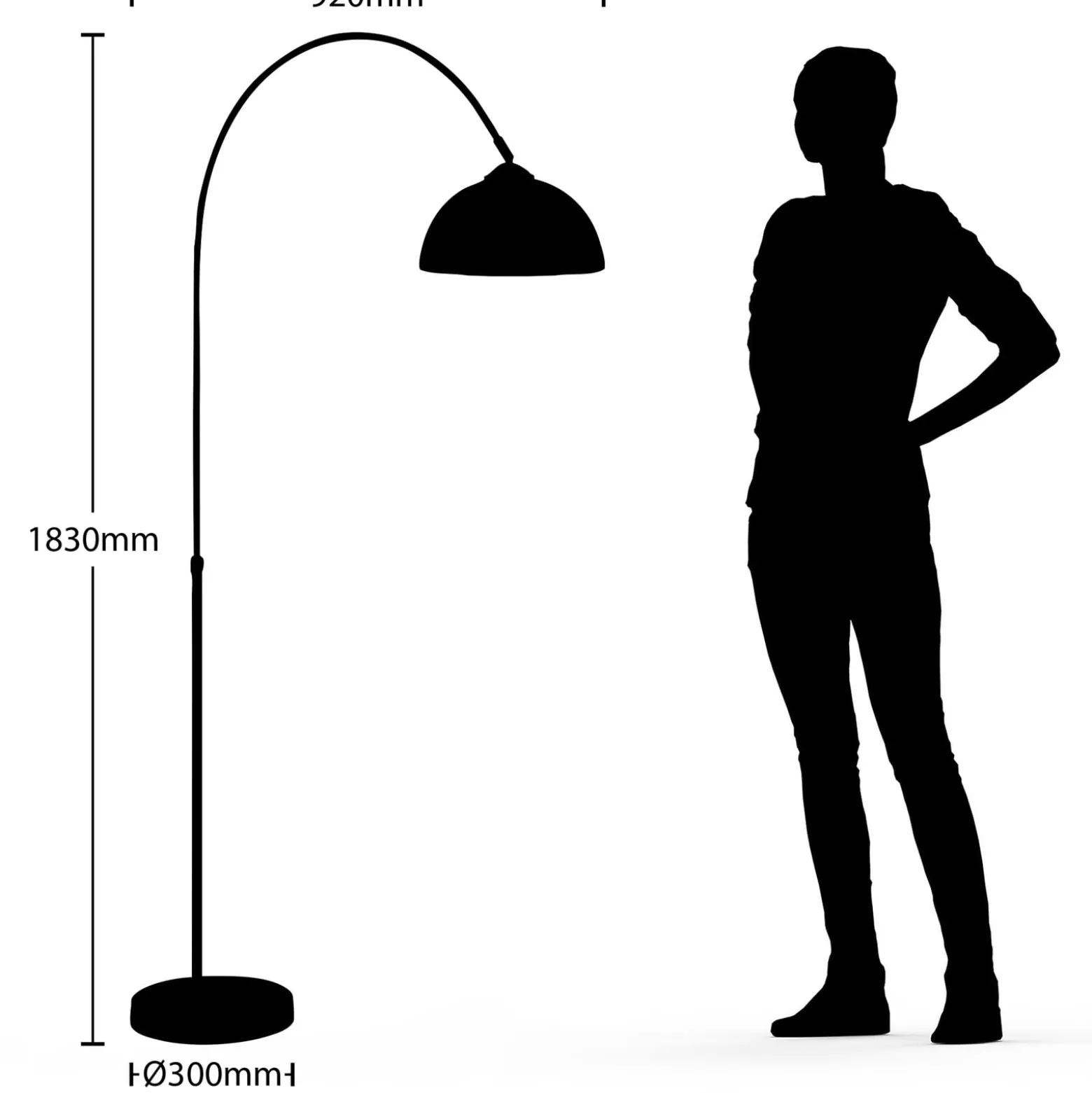Lindby valokaarilamppu Lennart, kupari, korkeussäädettävä, E27