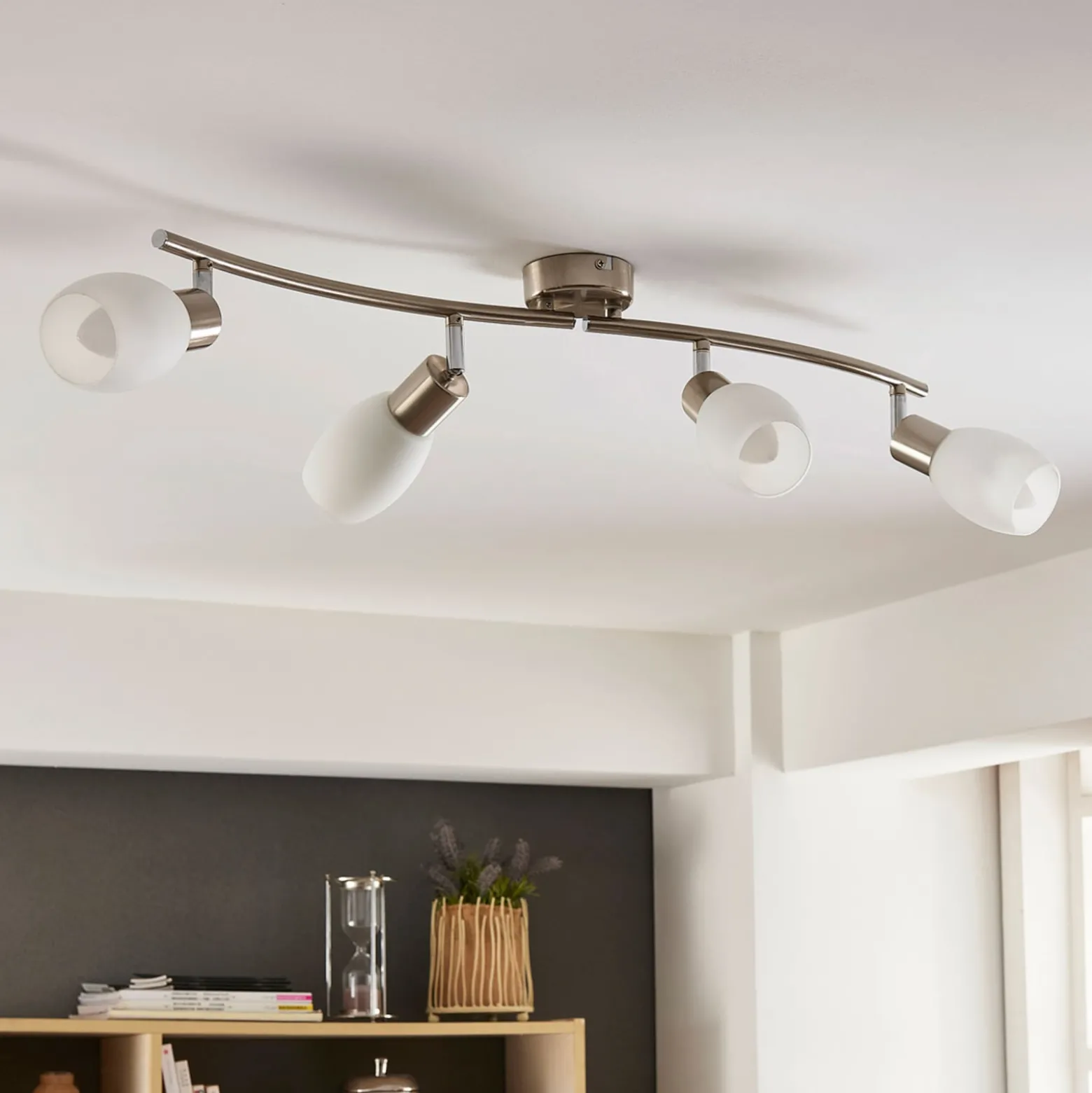 Lindby valonheitin Arda, 70 cm, 4-valo, nikkeli, lasi, E14