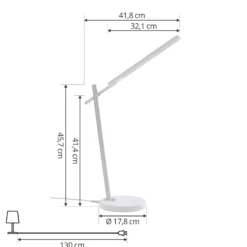 Lindby Valtorin LED-pöytävalaisin, valkoinen