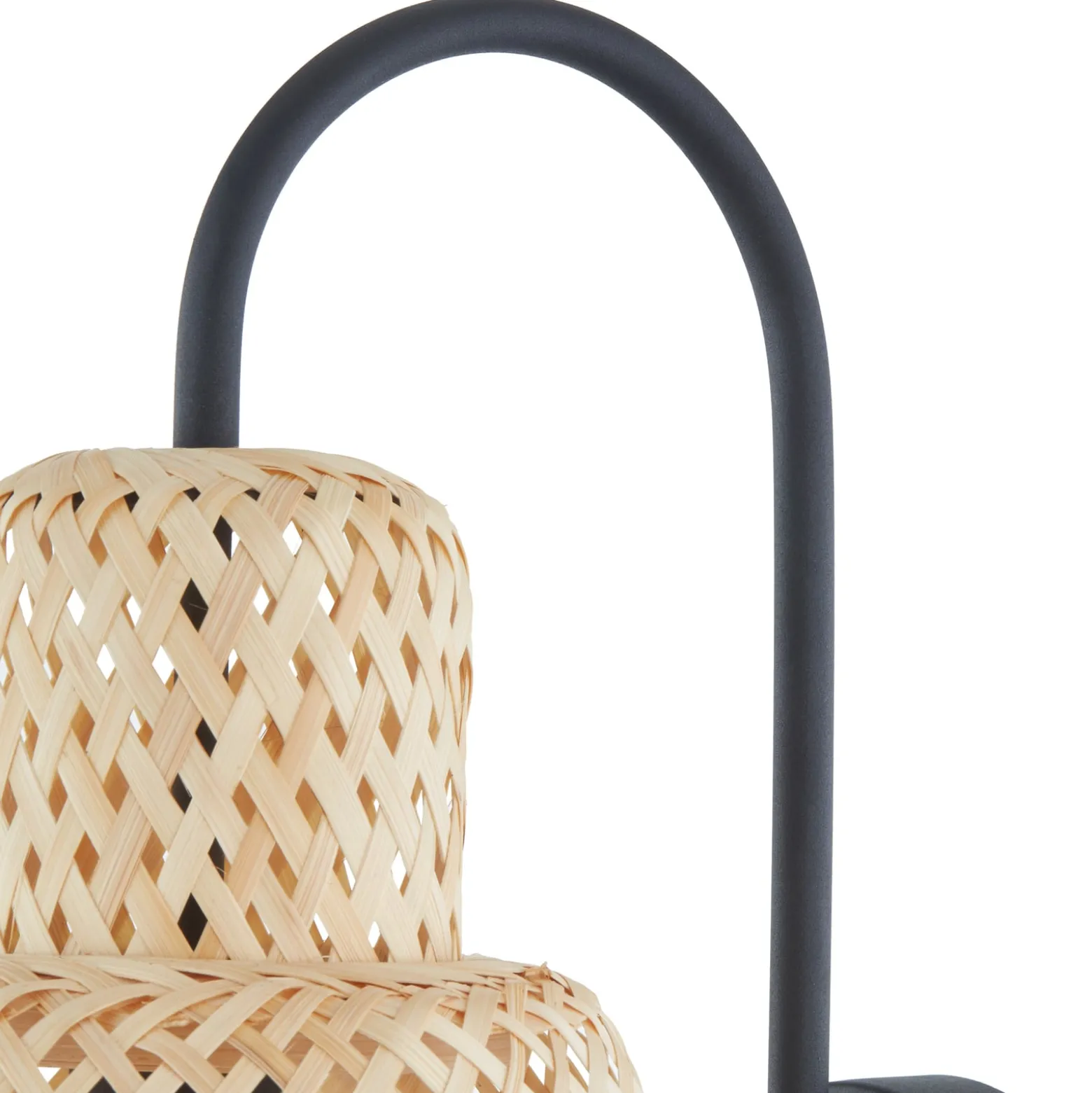 Lindby Venora seinävalaisin, korkeus 43 cm, musta, puu, bambu