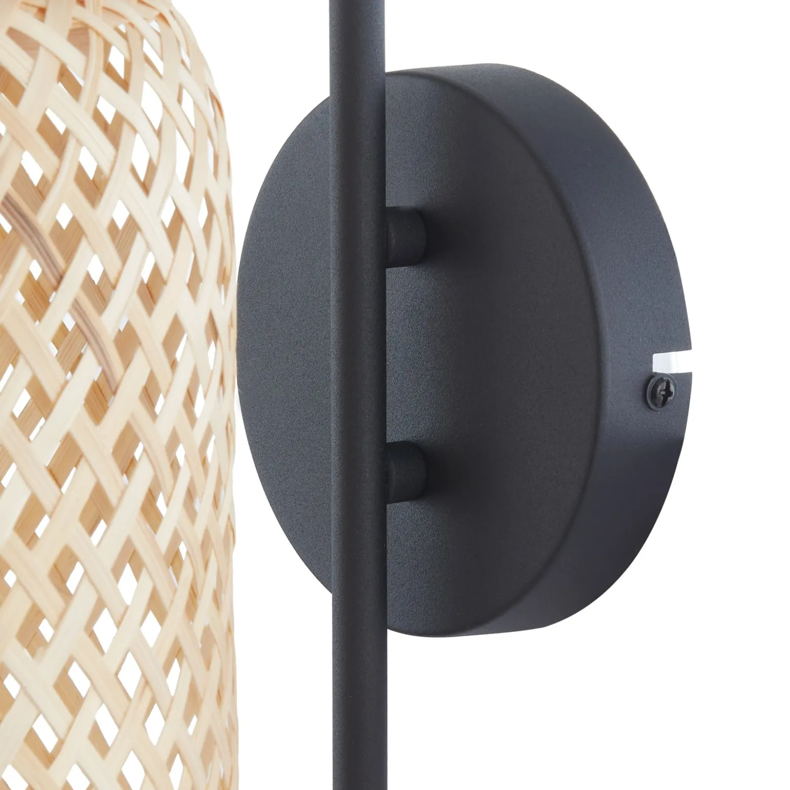 Lindby Venora seinävalaisin, korkeus 43 cm, musta, puu, bambu