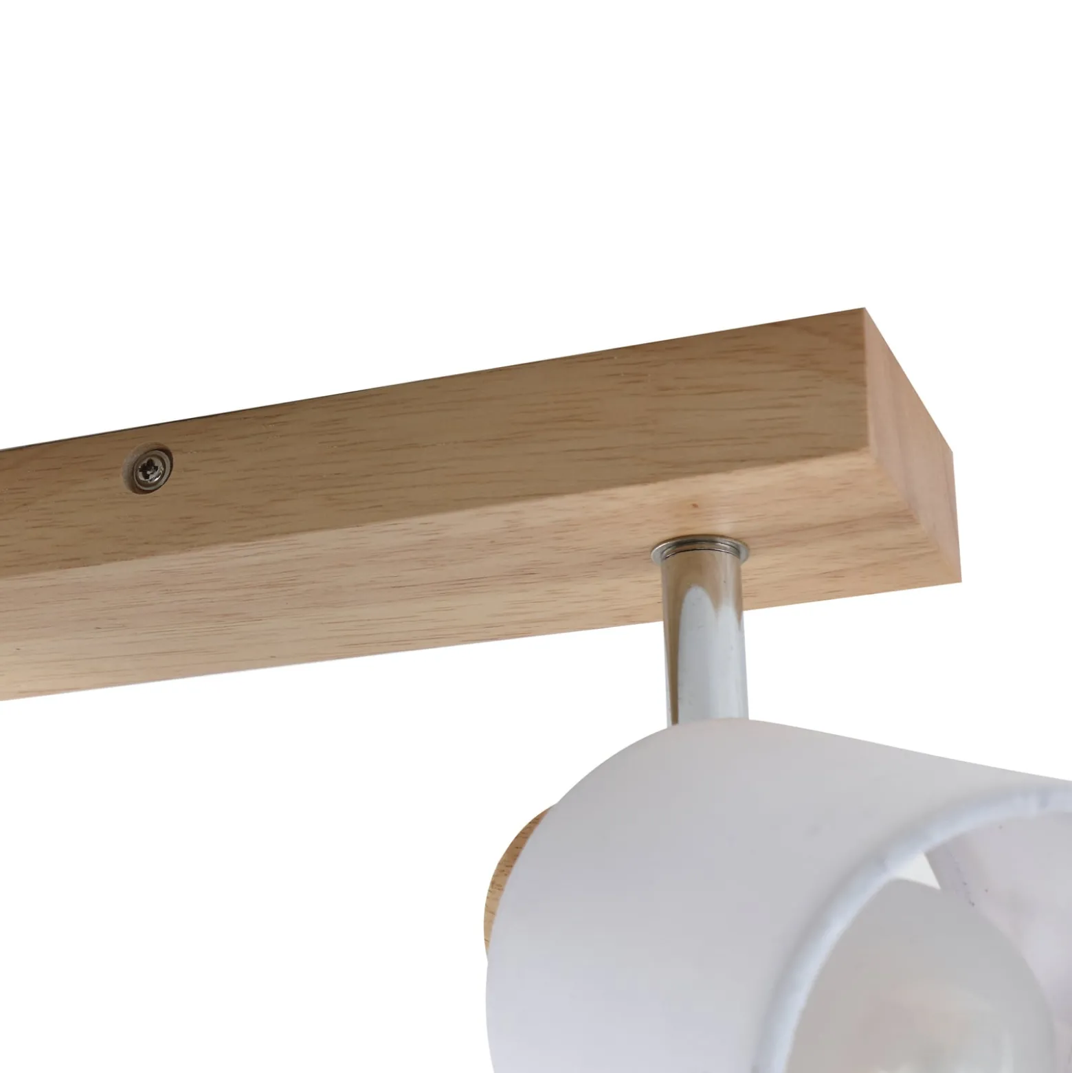 Lindby Wanessa kattovalaisin, 39cm, 2-valo, puu, valkoinen, E14
