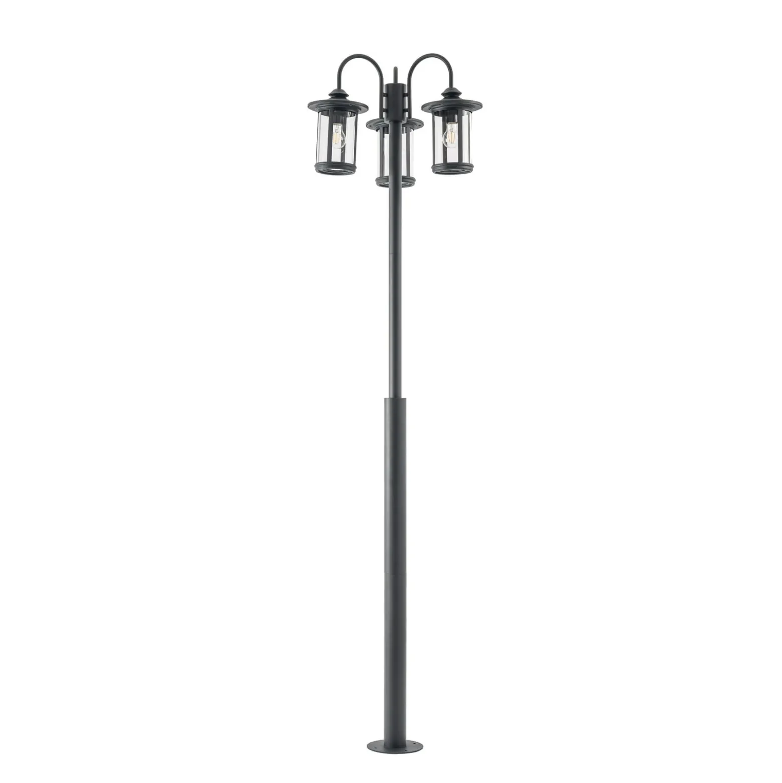 Lindby Zayn -ulkovalaisin, musta, 3-lamppuinen, korkeus 220 cm, IP65