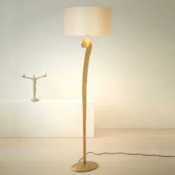 Lino-lattiavalaisin, kullanvärinen/ecru, korkeus 160 cm, rauta
