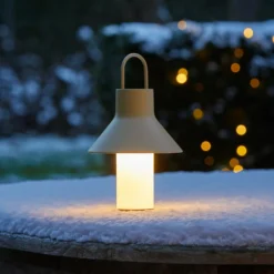 LOOM DESIGN LED-akkukäyttöinen pöytävalaisin Shadow Small, beige, IP65