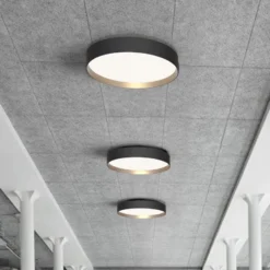 LOOM DESIGN LED-kattovalaisin Lucia musta/kullanvärinen Ø 35 cm